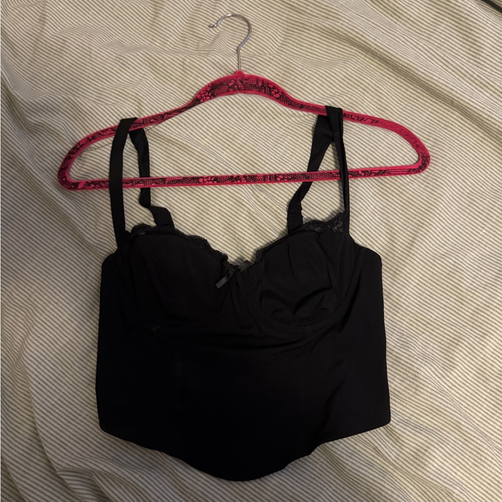 Black corset style tank top